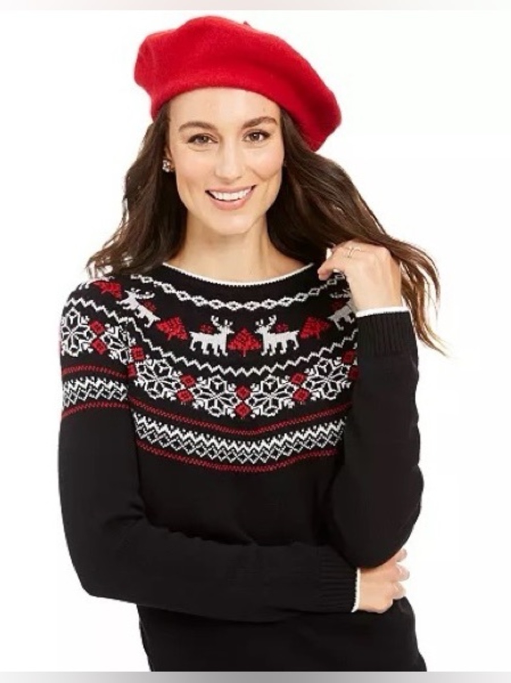 Charter Club Fair Isle Holiday Sweater (M)
